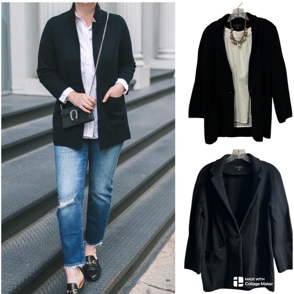 J. Crew merino wool and cotton blend sweater blazer - Picture 1 of 8